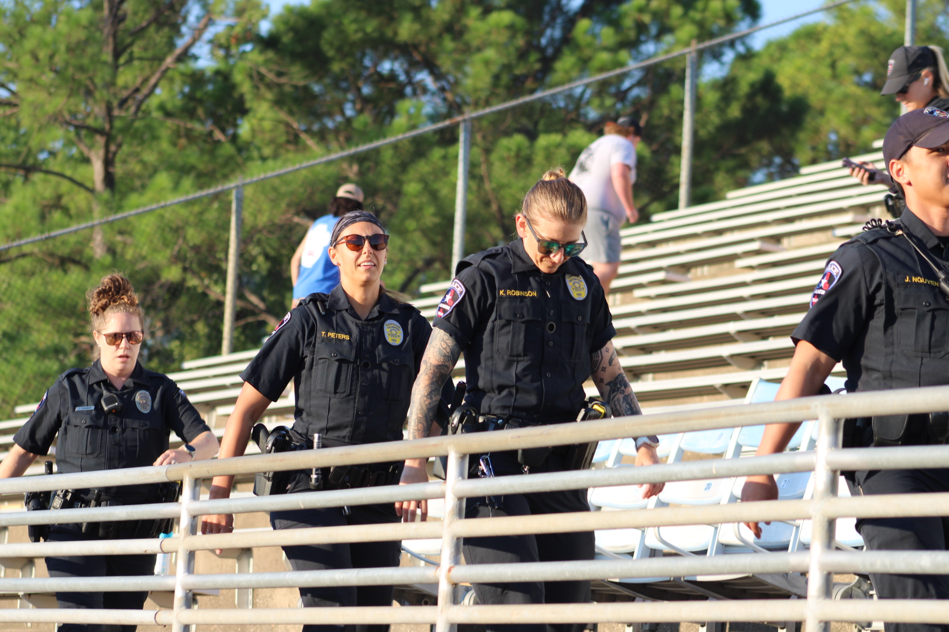 First responders climbing stadium steps during Steps of Valor